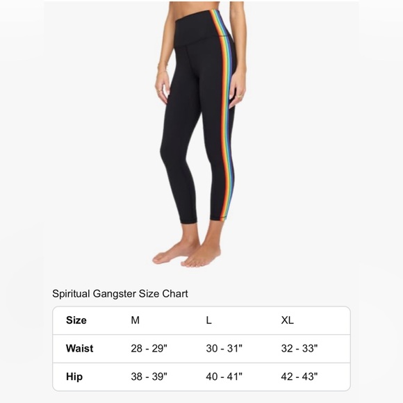 SPIRITUAL GANGSTER Like New  ‘Rainbow Ada’ Dream Tech Legging. Size M 💕 - Picture 5 of 5